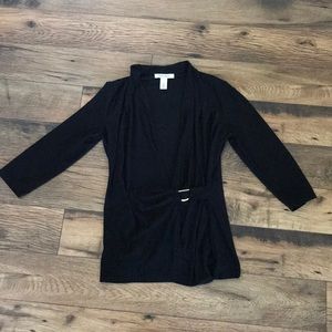 WHBM Long Sleeve Black Top